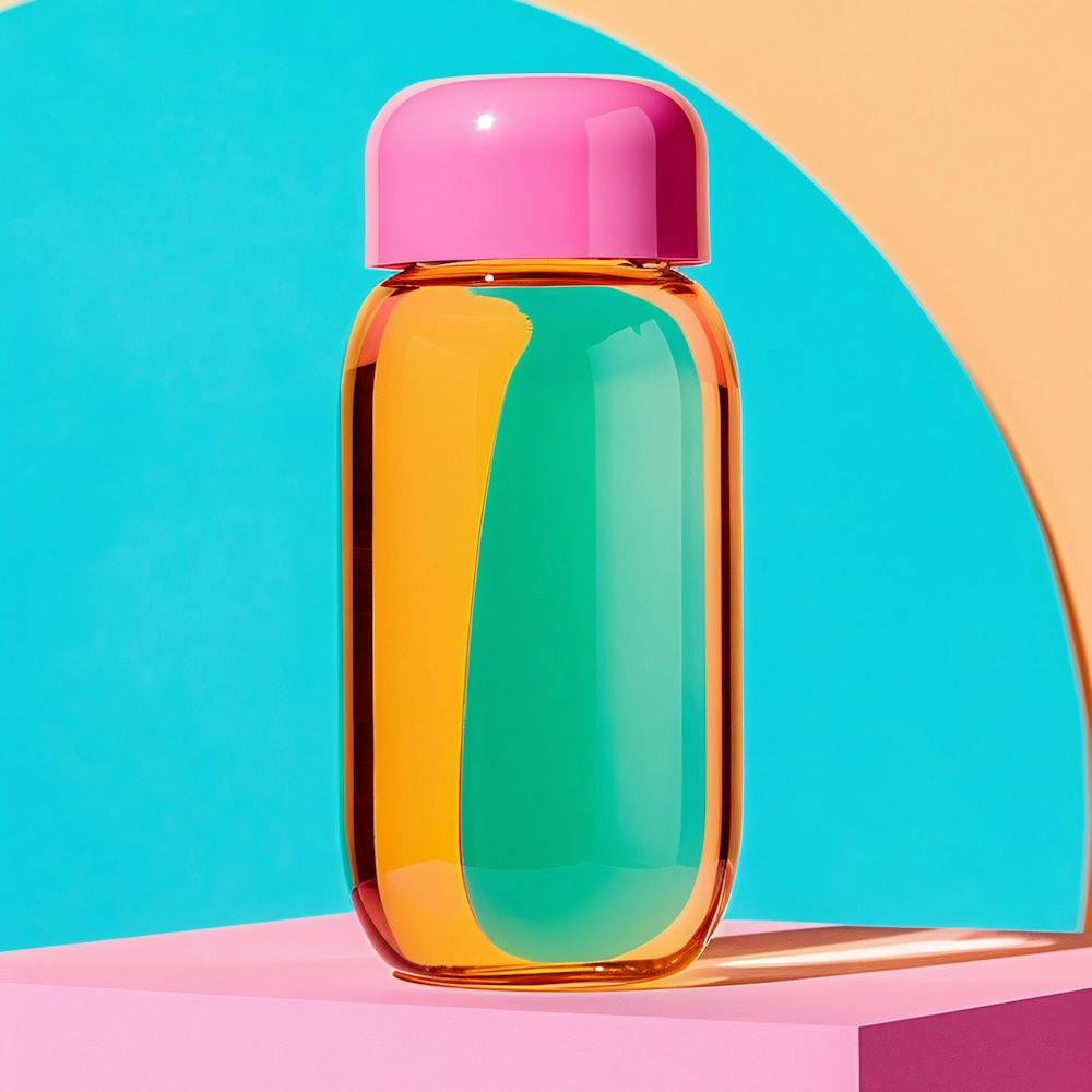Water Bottle On A Colorful Background