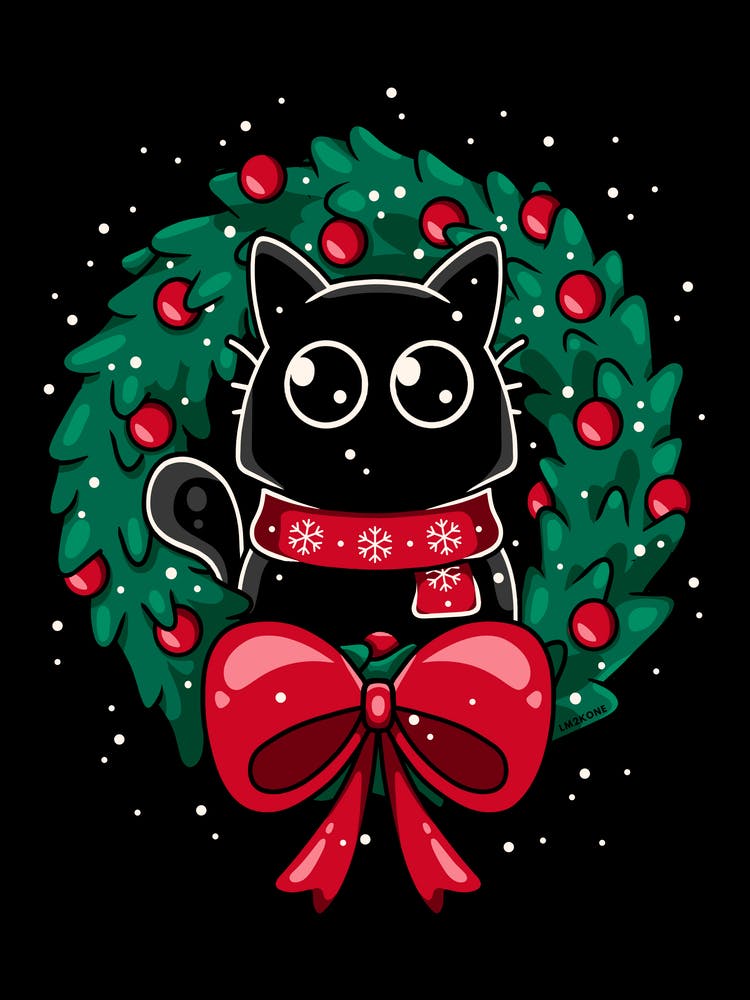 Christmas Cat Wreath