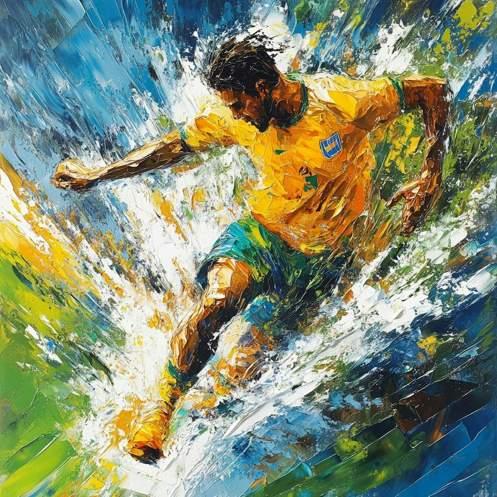Soccer Player Splashing Water Art 1