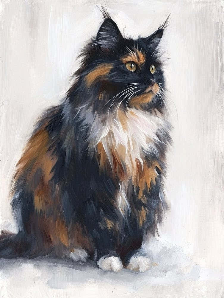 Norwegian Forest Cat Painting 2