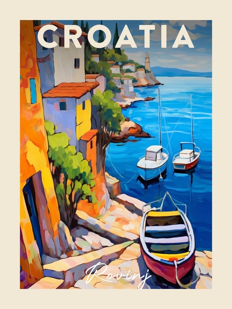 Rovinj Croatia 1 Fauvist Painting Travel Poster
