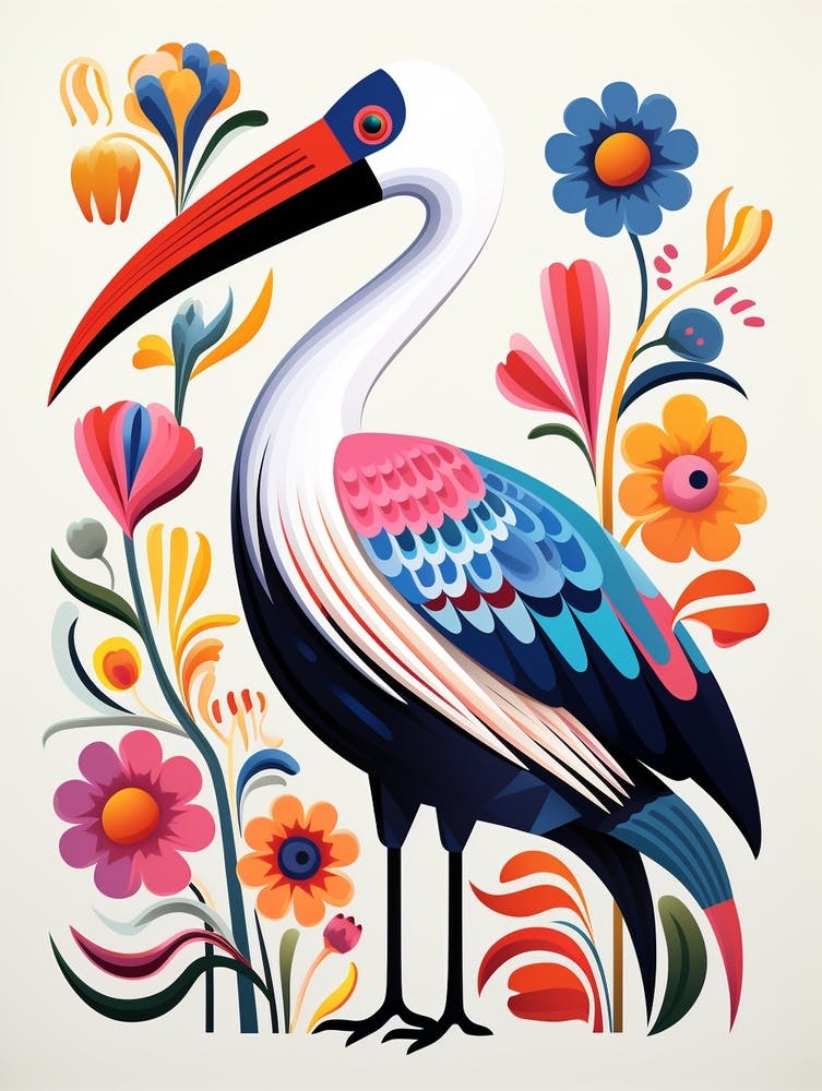 Scandinavian Bird Illustration Pelican 3