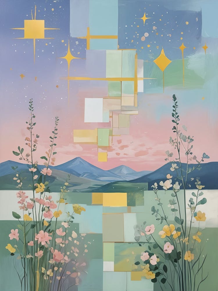 Abstract Pastel Spring Night Sky no2