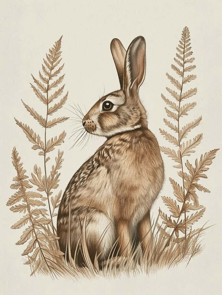 Tan Rabbit Drawing 4