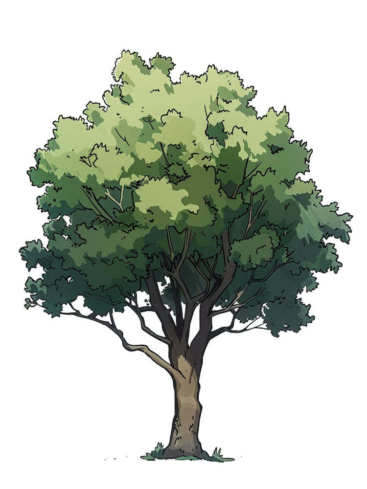Pecan Tree Pixel Illustration 2
