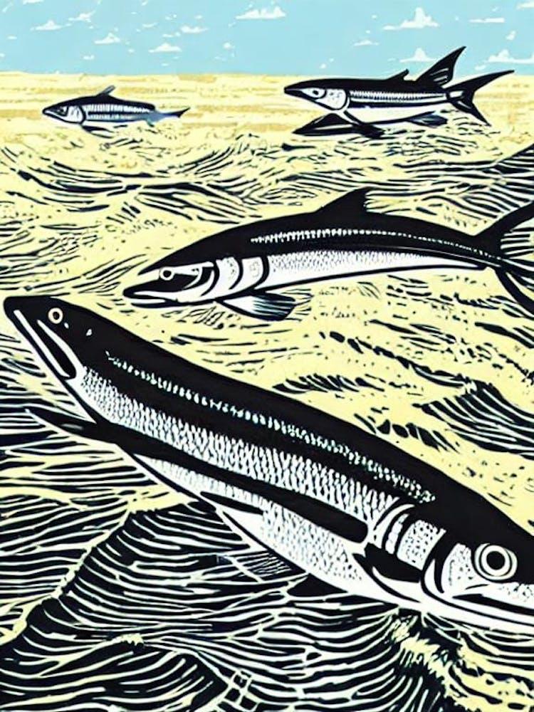 Barracuda Linocut