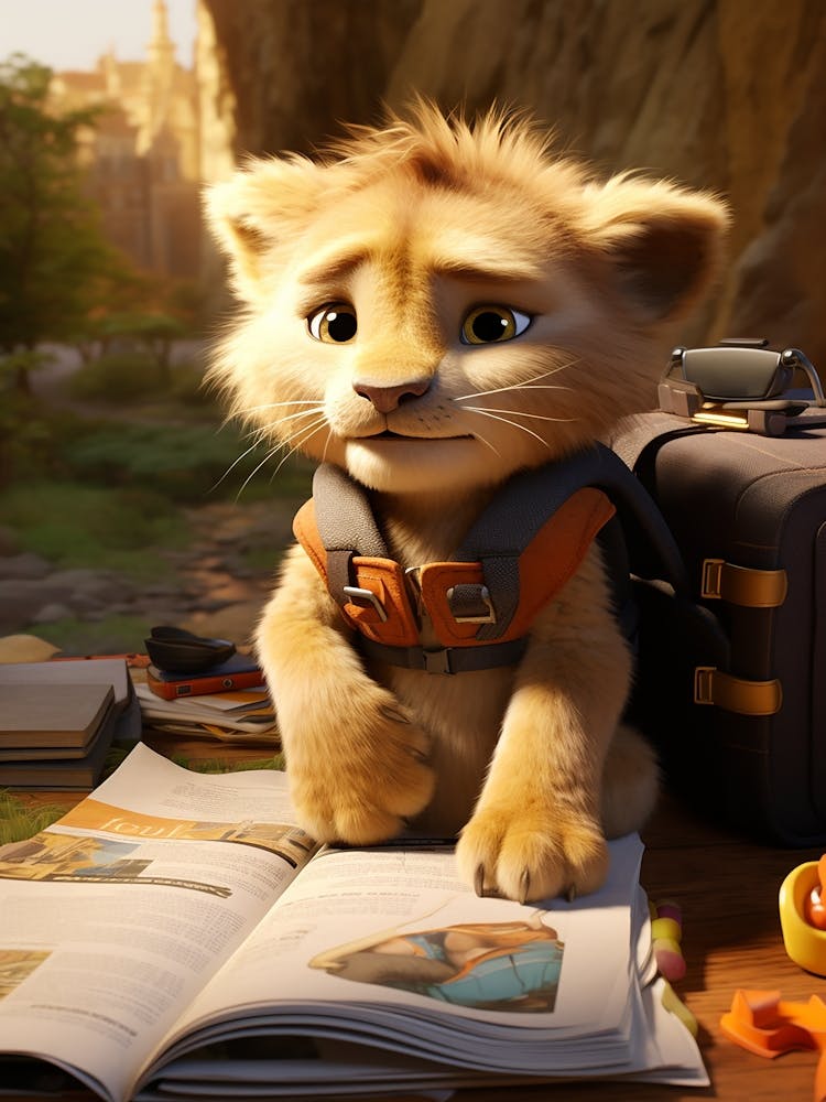 Baby Lion's Study Session Print