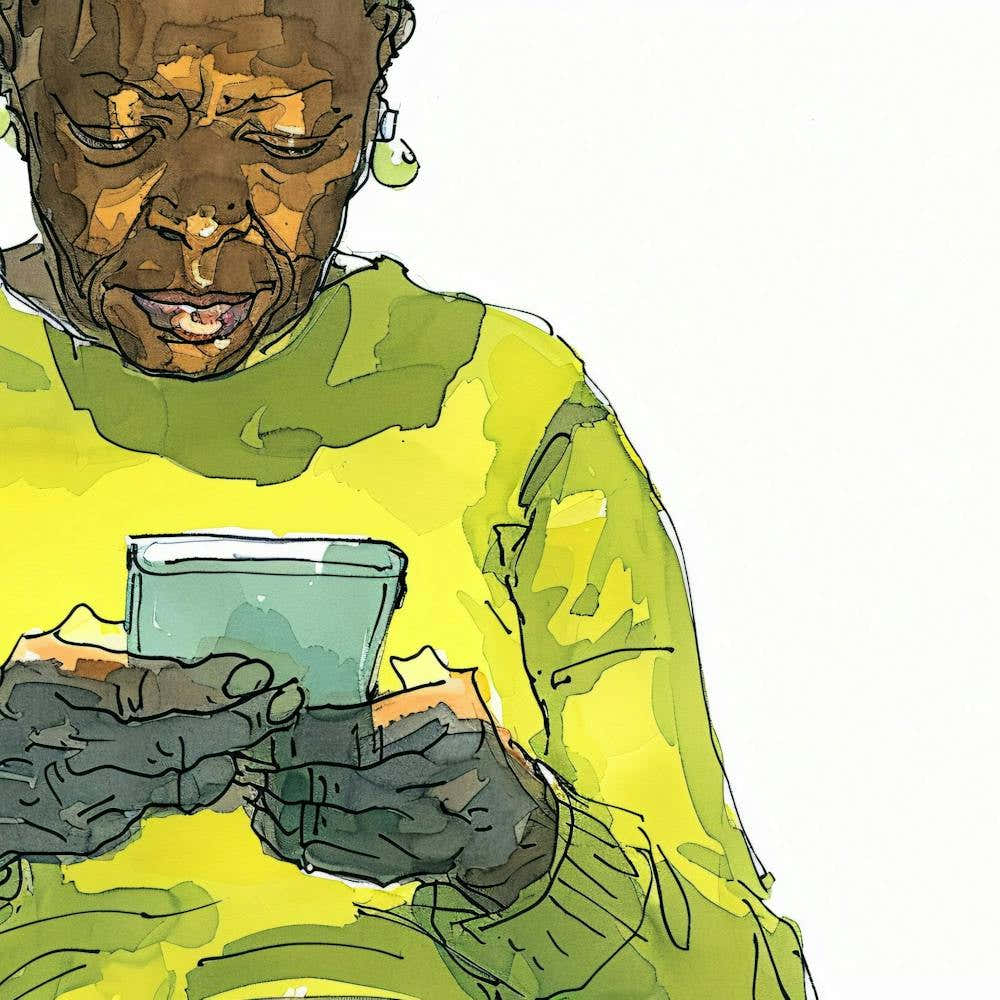 Old Lady On Cell Phone