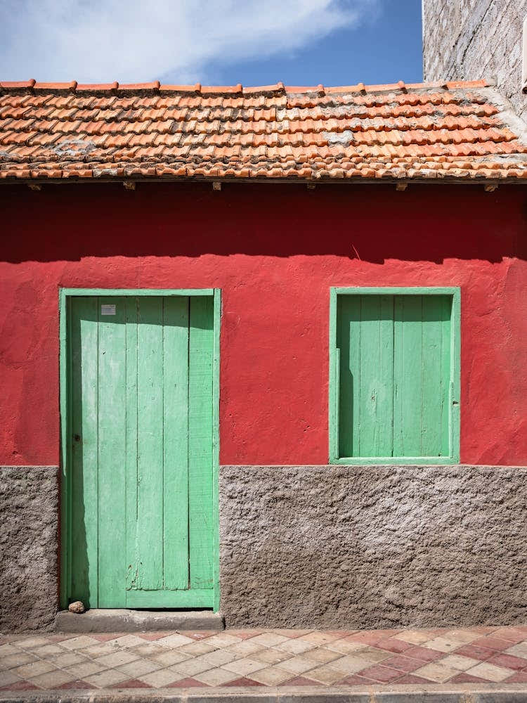 Red And Green Building