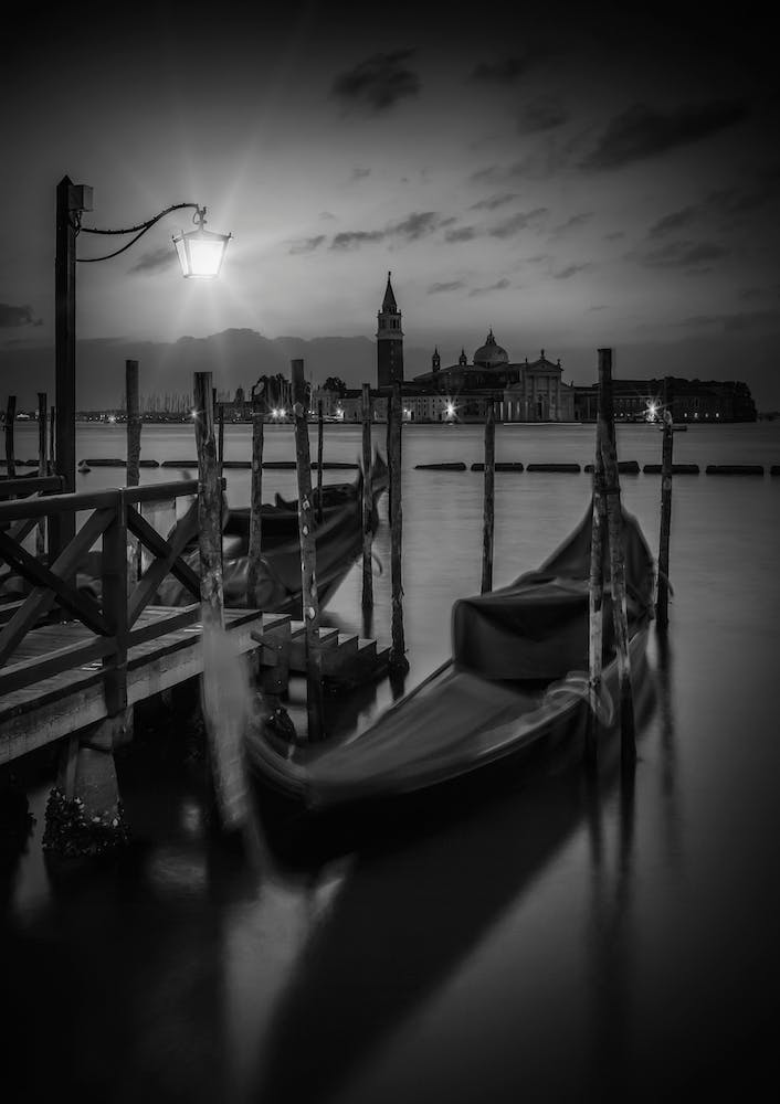 Venice Gondolas During Sunrise