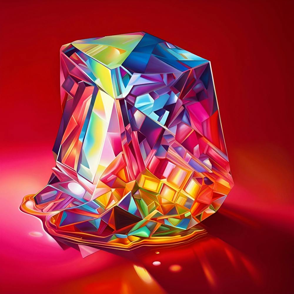 Melting Multi Coloured Ice Cube