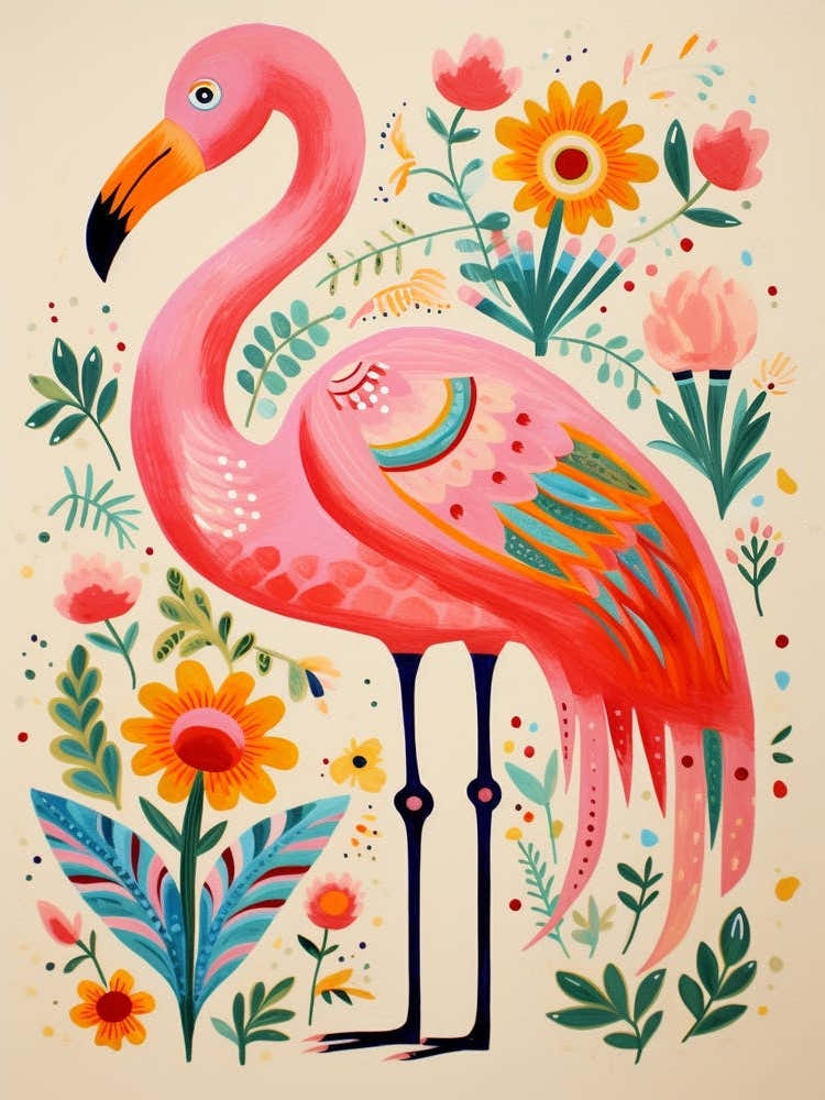Pink Scandi Flamingo 4