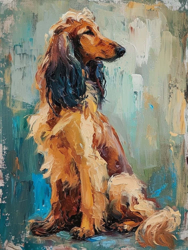 Afghan Hound Acrylic Painting 1