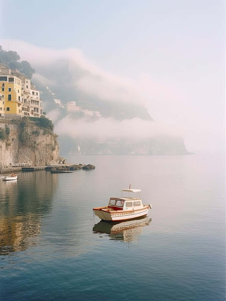 Amalfi Coast Boat, Summer Vintage Photography
