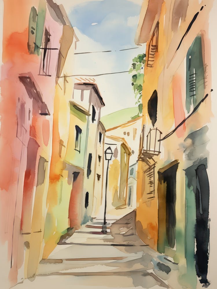 Prato, Italy Watercolour Streets 4