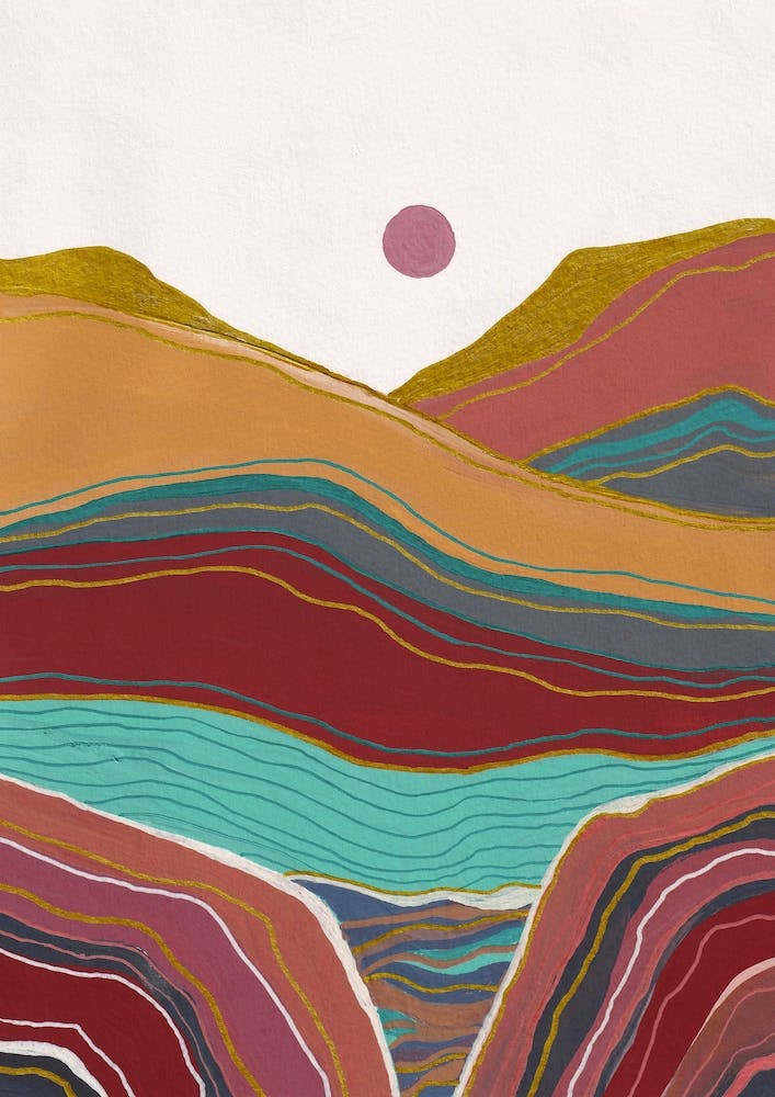 Retro Rainbow Landscape 2