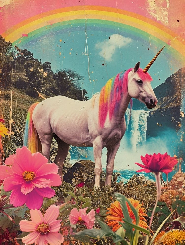 Kitsch Unicorn Rainbow Collage 4