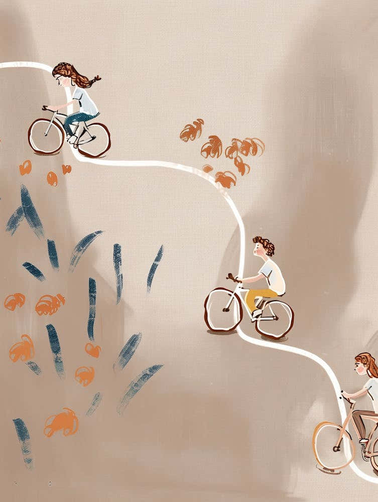 Illustration Of People Riding Bicycles 1
