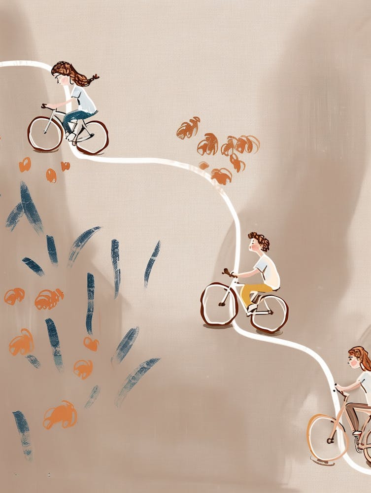 Illustration Of People Riding Bicycles 1