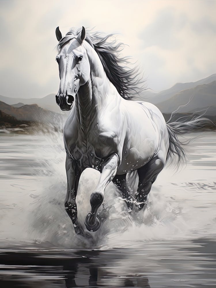 A Horse Oil Painting In Anse Lazio, Seychelles, Portrait 2