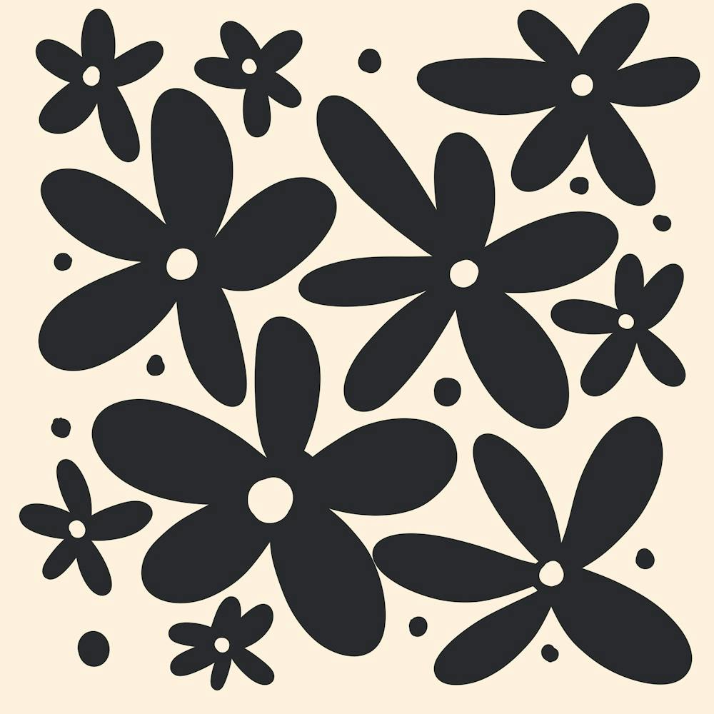 Abstract Monochrome Flowers 4
