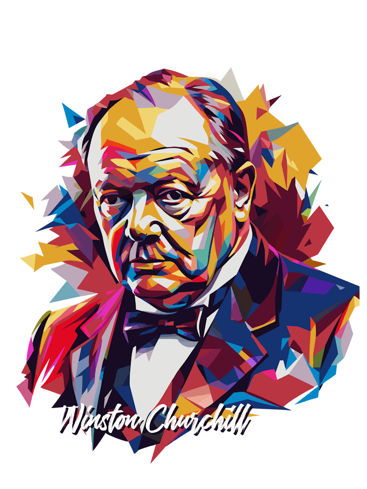 Winston Churchill 01 Portrait WPAP Pop Art