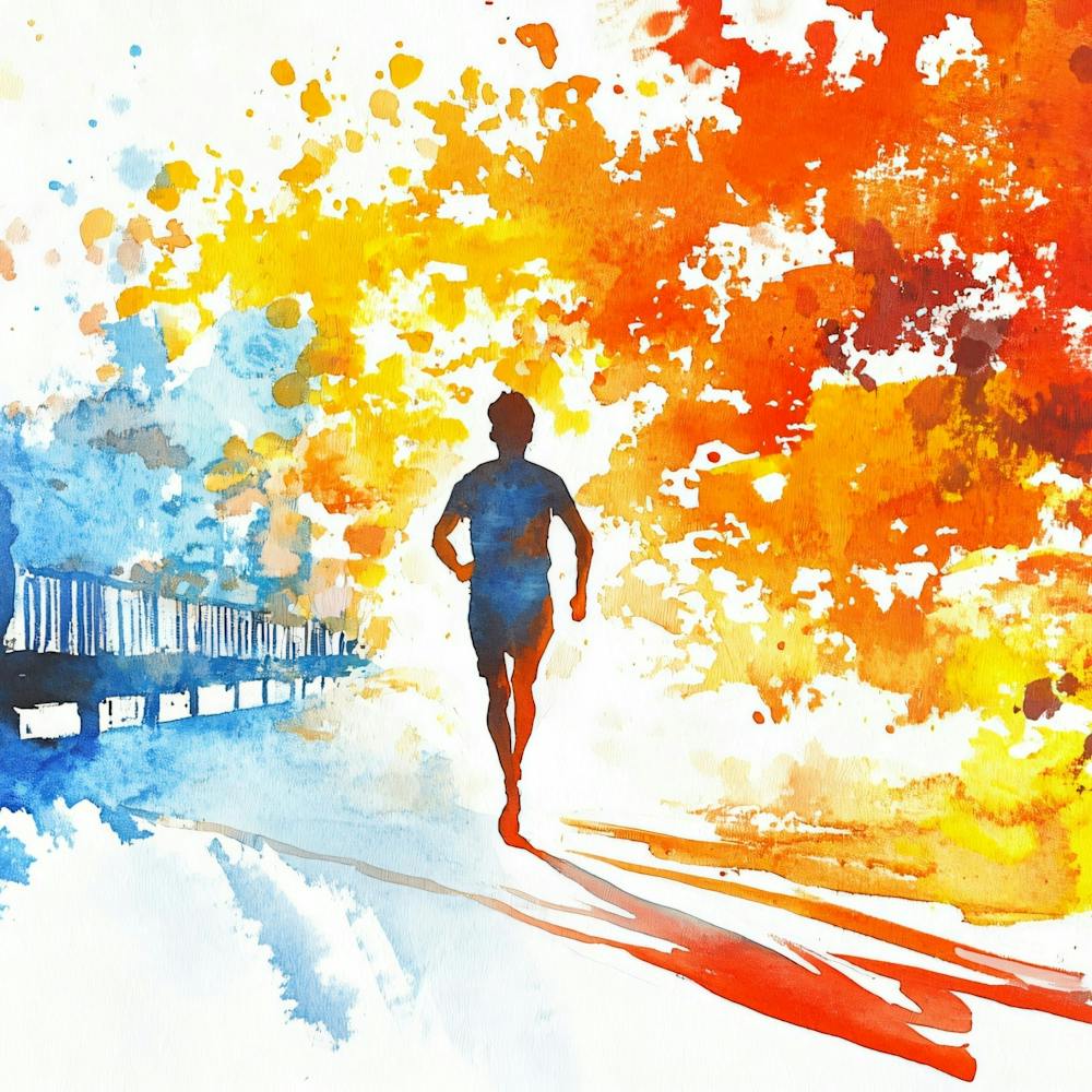 Watercolor Of A Runner 4