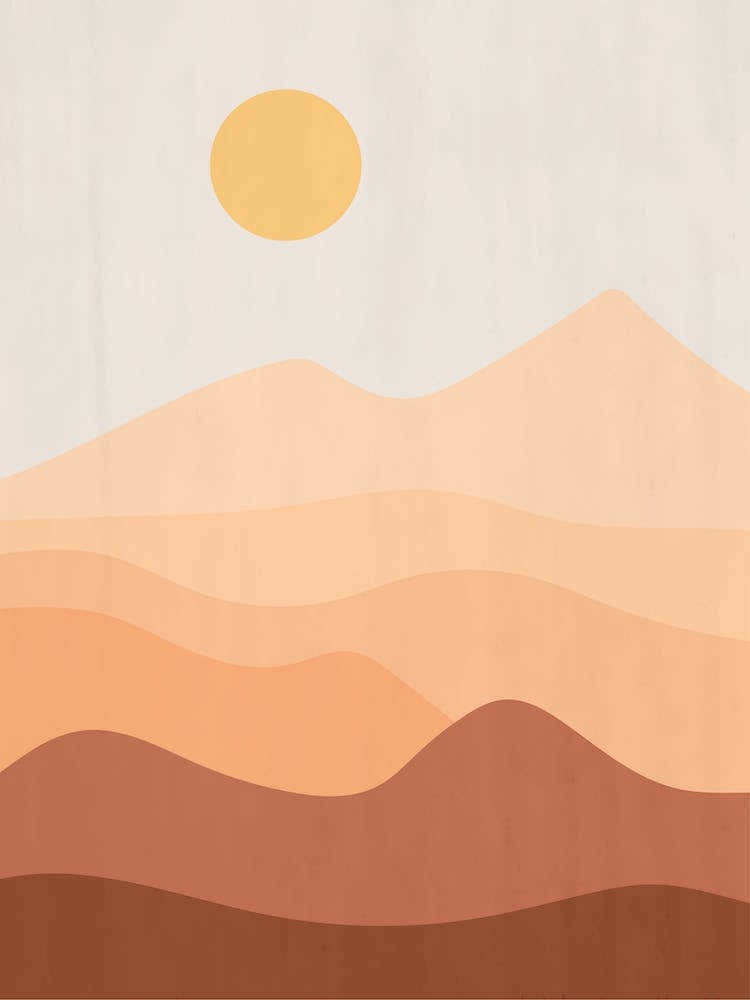 Mid Century Sun And Mountain