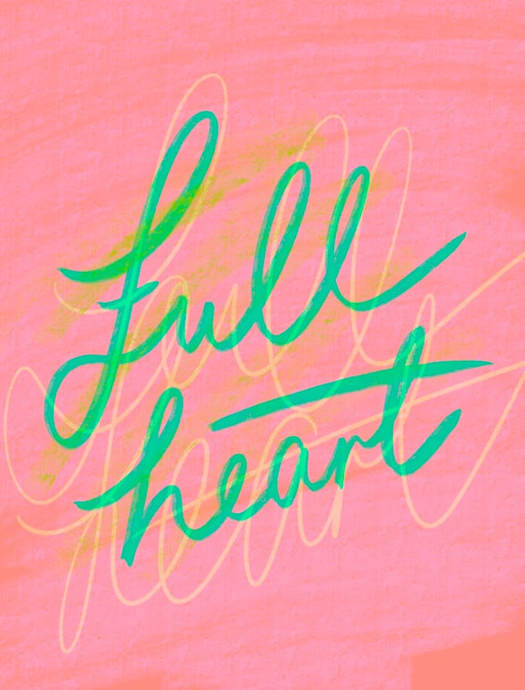 Full Heart - Neon Pink and Green