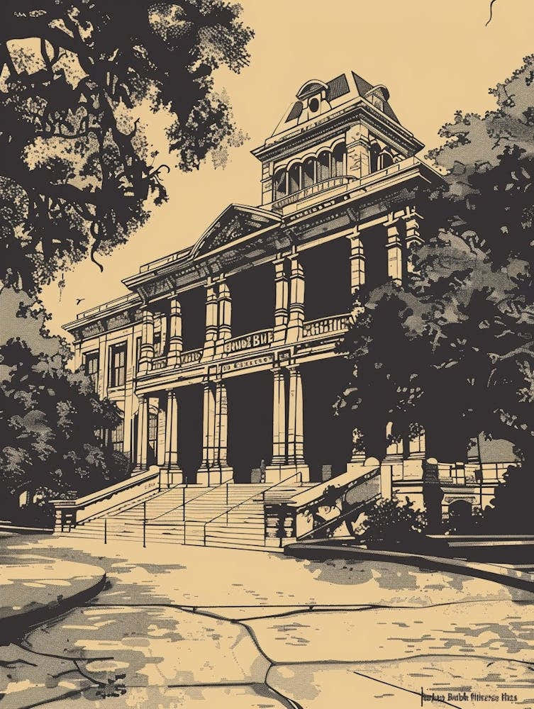 Duotone Illustration The Bullock Austin Texas State History Museum 3
