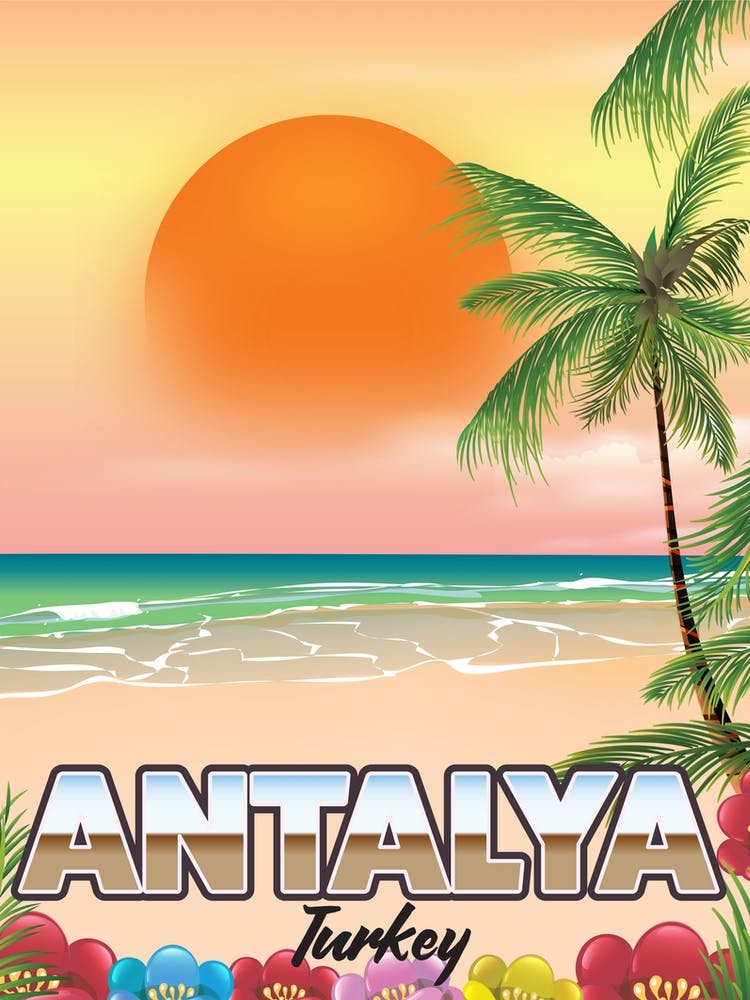 Antalya Turkey Travel poster