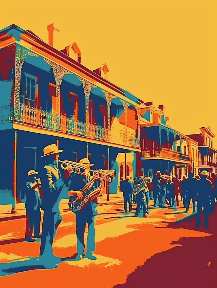 New Orleans Jazz National Historic Park Retro Pop Art 2