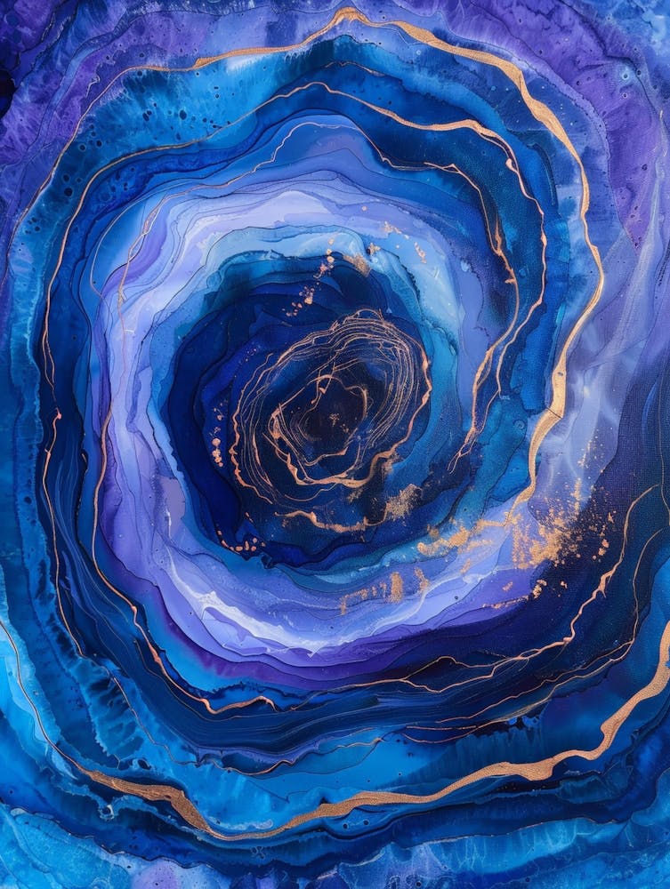 Blue And Gold Swirl