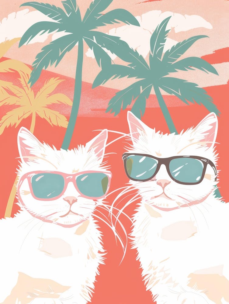 Two Cats In Sunglasses 2