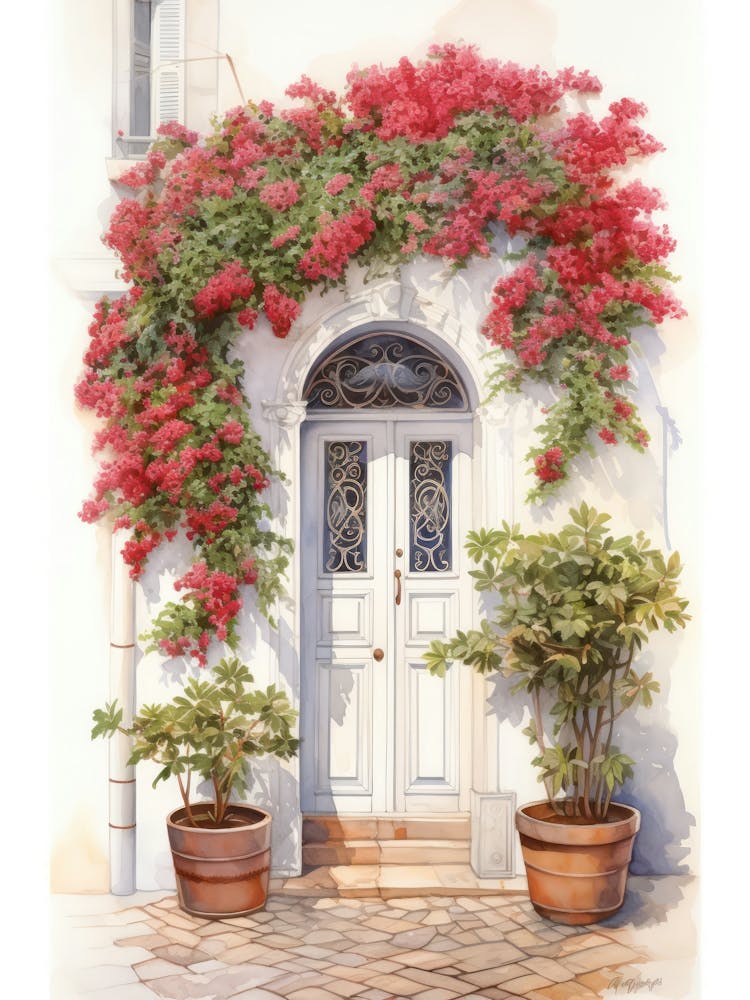 Ancona, Italy   Mediterranean Doors Watercolour Painting 2