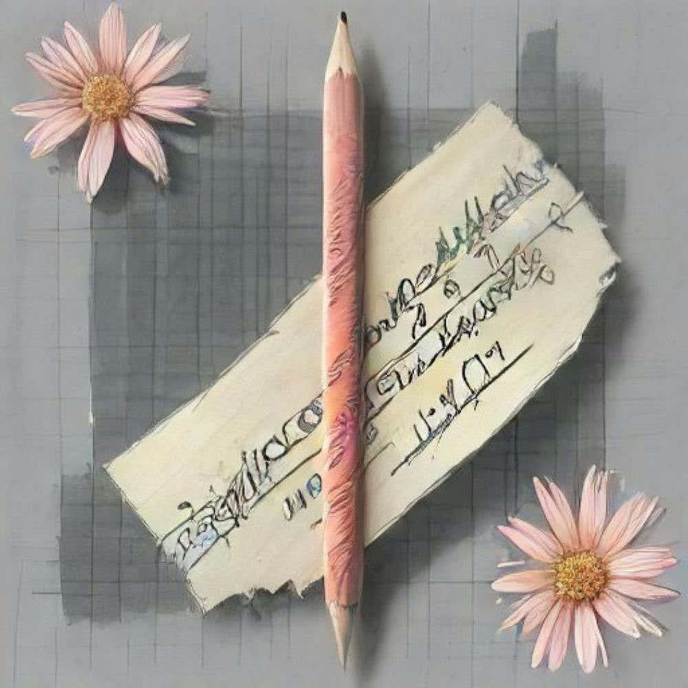 Pencil And Flowers