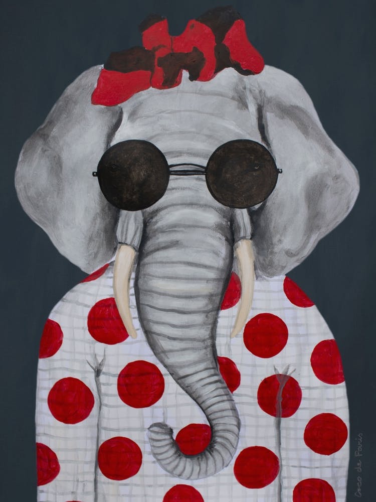 Vintage Elephant Woman