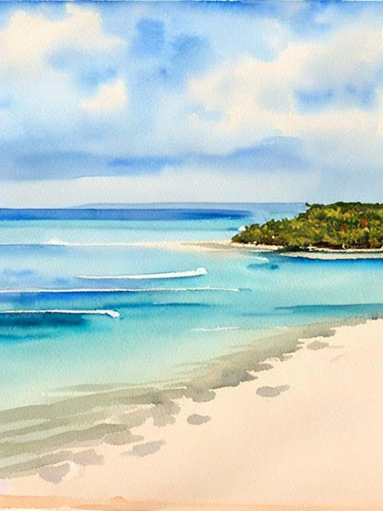 Shoal Bay 2, Anguilla Watercolour