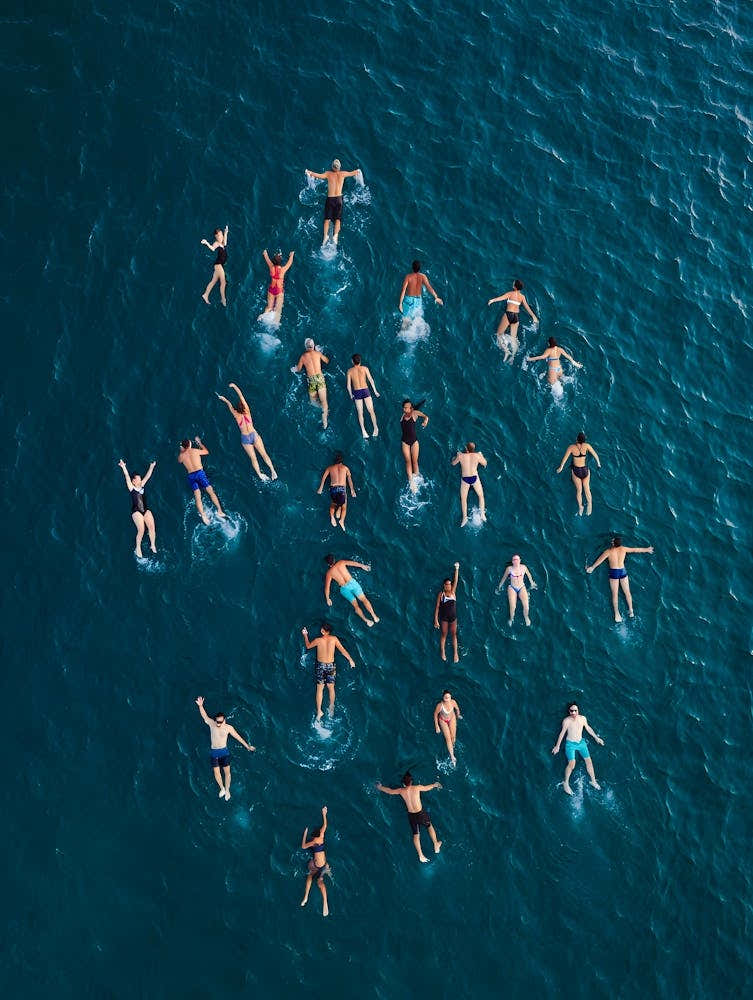 Abstract Ocean Freedom - Aerial Swimming