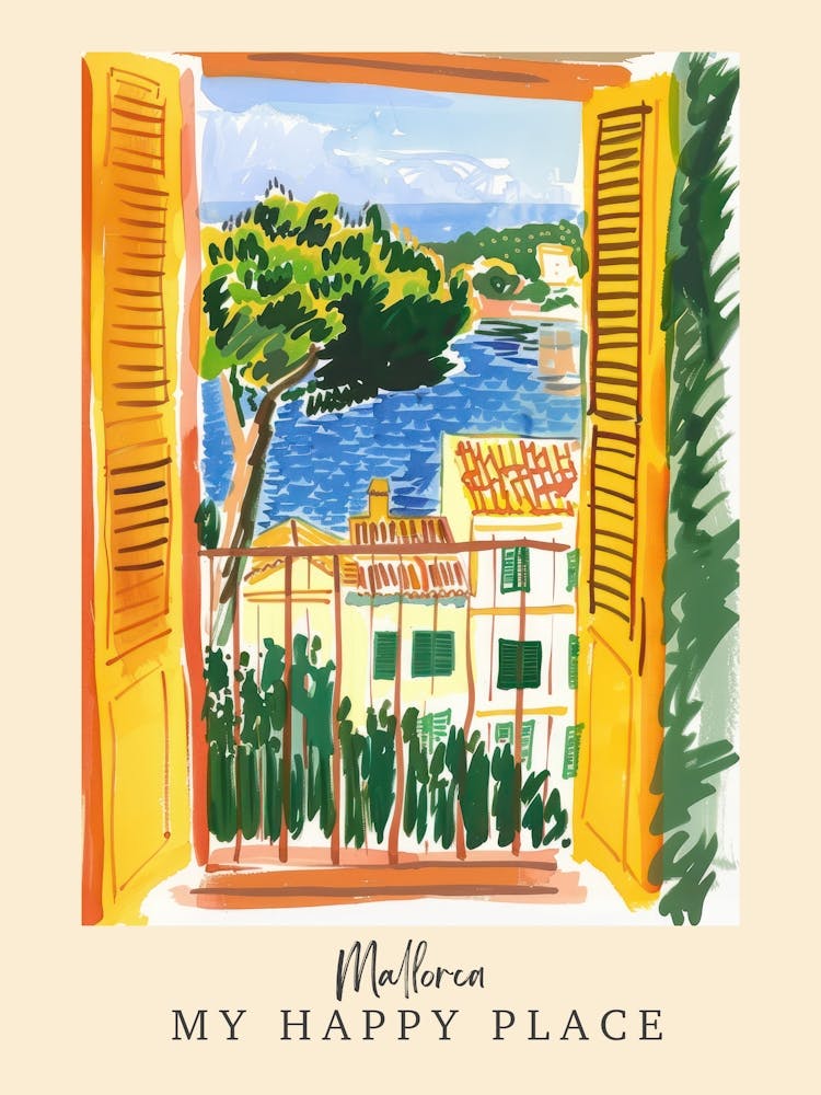 My Happy Place Mallorca 4 Travel Poster