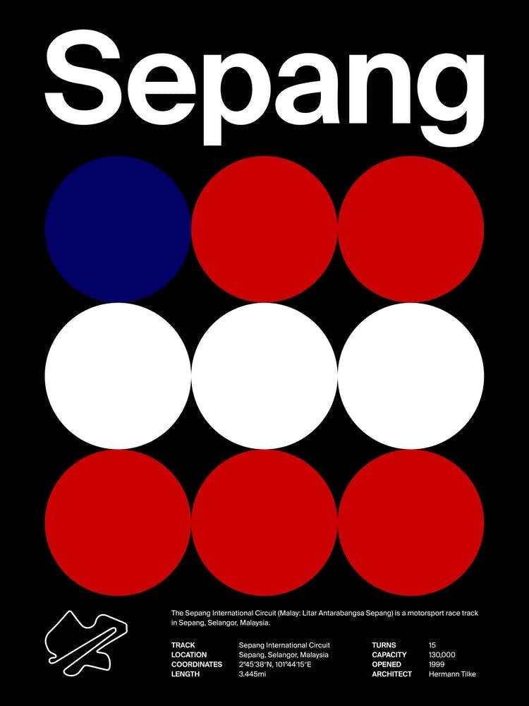 Mid Century Dark Sepang F1