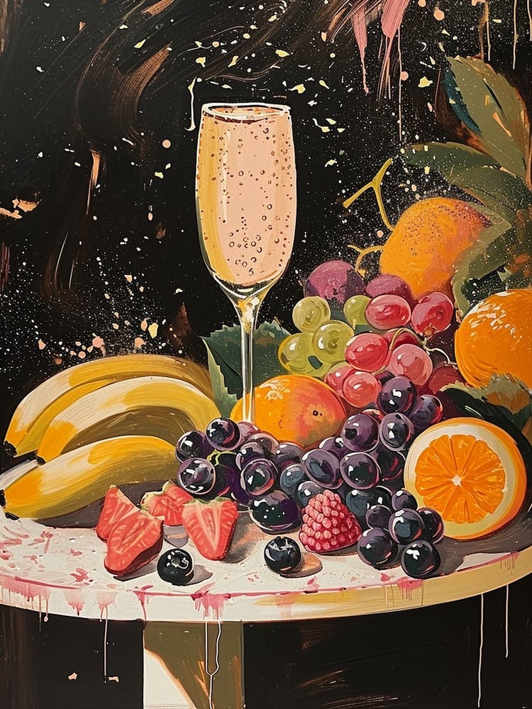 Prosecco & Fruit Art Deco 1