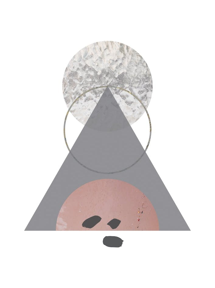 Triangle Peach Sand and Glass Abstract