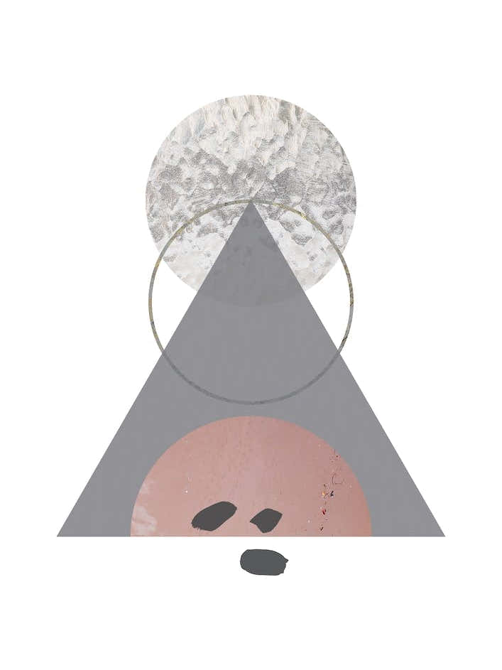 Triangle Peach Sand and Glass Abstract