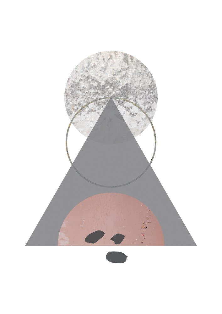 Triangle Peach Sand and Glass Abstract