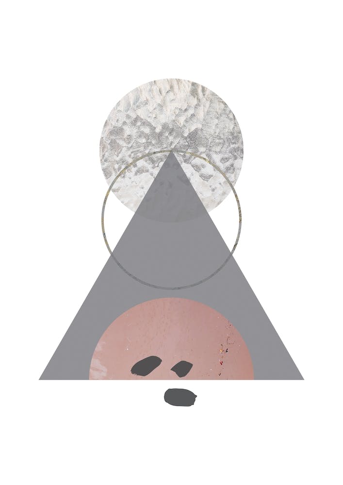 Triangle Peach Sand and Glass Abstract