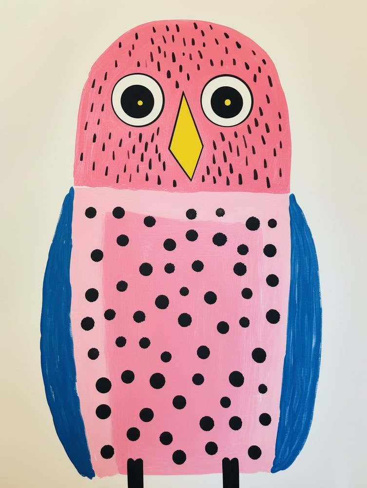 Pink Polka Dot Owl 5