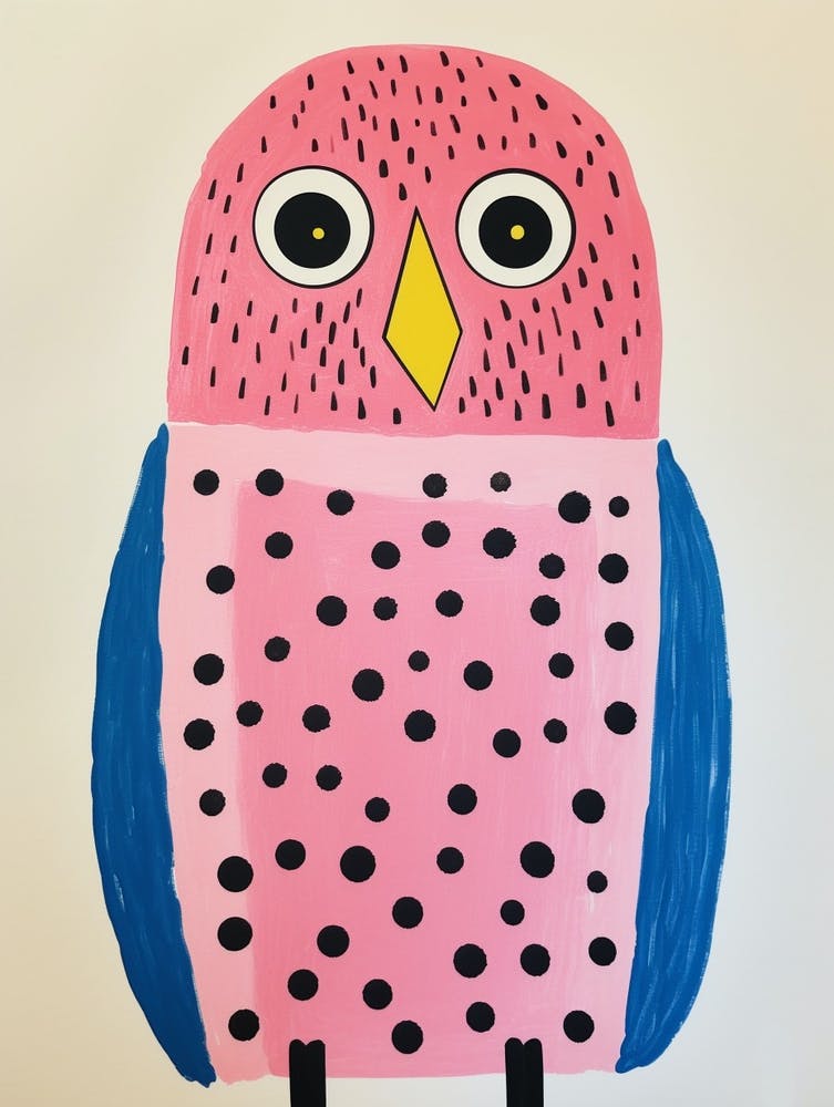 Pink Polka Dot Owl 5