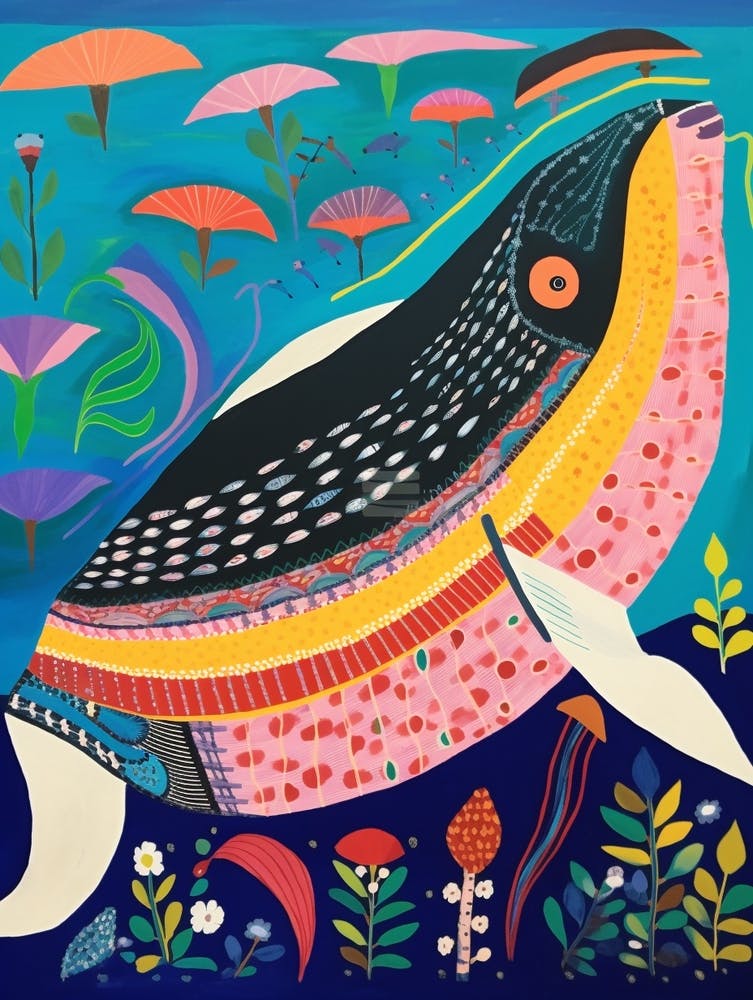 Maximalist Animal Painting Humpback Whale 1