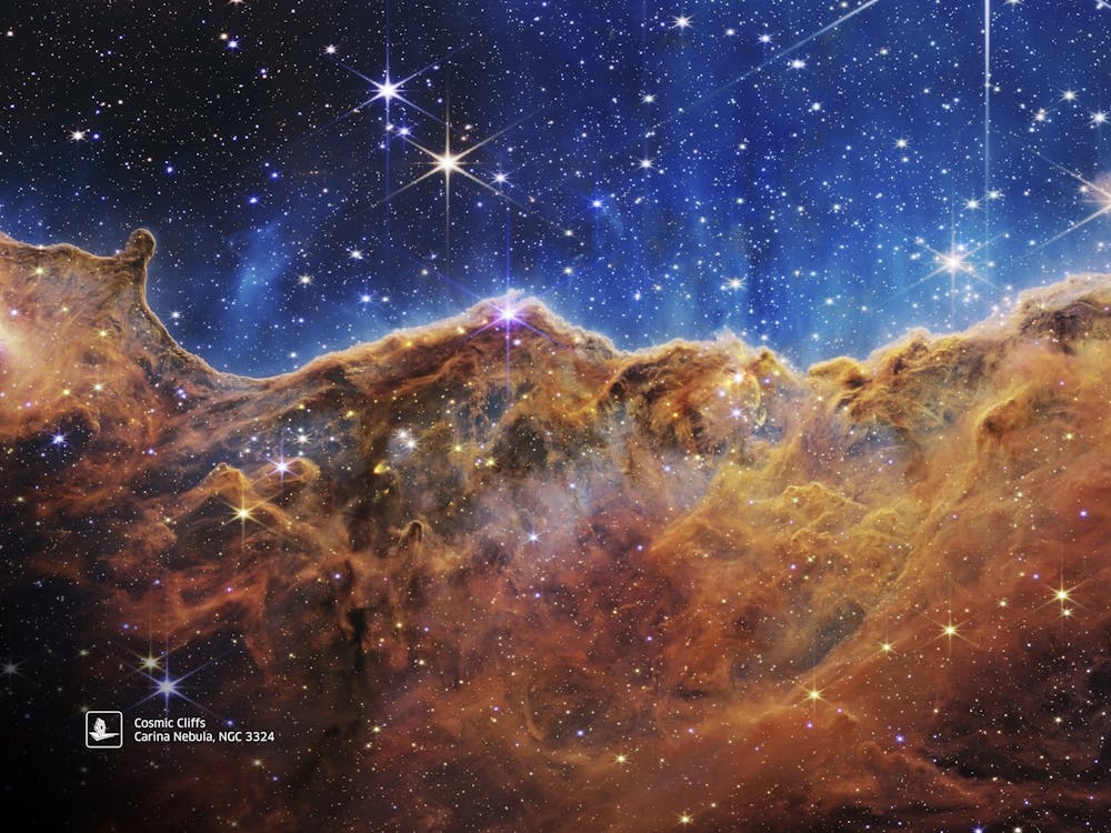 Cosmic Cliffs, Carina Nebula, NGC 3324 (James Webb/JWST) — space poster, science poster, space photo, space art, jwst picture